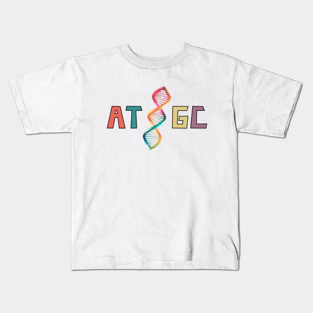 AT / GC, biotechnology, dna strand, molecular biology Kids T-Shirt by Pattyld